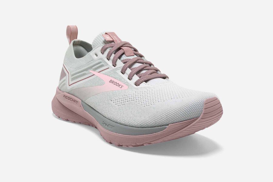 Brooks Ricochet 3 Road Löparskor Dam - Vita/Rosa - 1569-NRXES